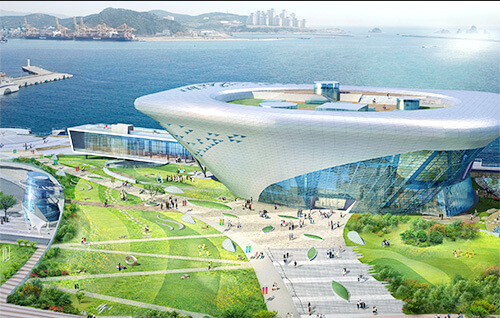 상공에서 바라본 국립해양박물관 전경