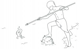 고정식 작살 사용 모습