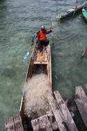 sulawesi teenggare주 wakatobi regency kaledupa섬 sampela마을 인근에서 어업활동을 마치고 복귀하는 어선