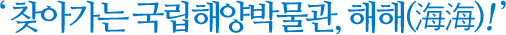 찾아가는 국립해양박물관, 해해(海海)!
